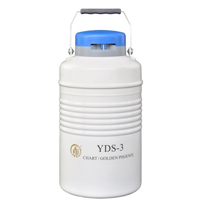 贮存型液氮生物容器 3.15L，口径50mm （不含蓝色锁盖）|YDS-3(含6个120mm高的圆形提筒)|金凤
