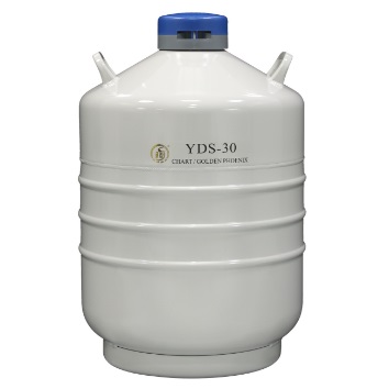 贮存型液氮生物容器 31.5L，口径50mm （不含蓝色锁盖）|YDS-30(含6个120mm高的圆形提筒)|金凤