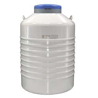 贮存型液氮生物容器 175L，口径216mm （不含蓝色锁盖）|YDS-175-216（含7个十层（每层放9*9冻存盒）方形提筒）|金凤