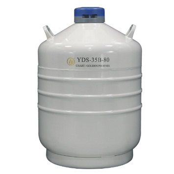 运输型液氮生物容器 35.5L，口径80mm （不含蓝色锁盖）|YDS-35B-80(含6个276mm高的圆形提筒)|金凤