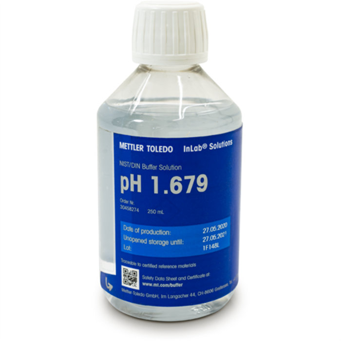 1.679 pH缓冲液|NIST/DIN Buffer 1瓶x250mL|MettlerToledo/梅特勒-托利多