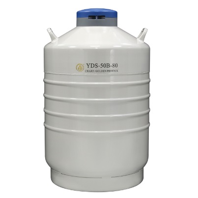 运输型液氮生物容器 50L，口径80mm （不含蓝色锁盖）|YDS-50B-80（含6个120mm高的圆形提筒）|金凤