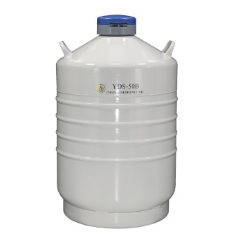 运输型液氮生物容器 50L，口径50mm （不含蓝色锁盖）|YDS-50B(含6个276mm高的圆形提筒)|金凤