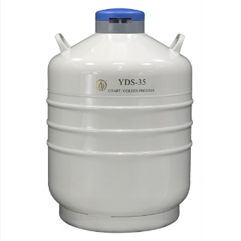 贮存型液氮生物容器 35.5L，口径125mm （不含蓝色锁盖）|YDS-35-125(含6个四层（每层5*5冻存盒）方形提筒)|金凤