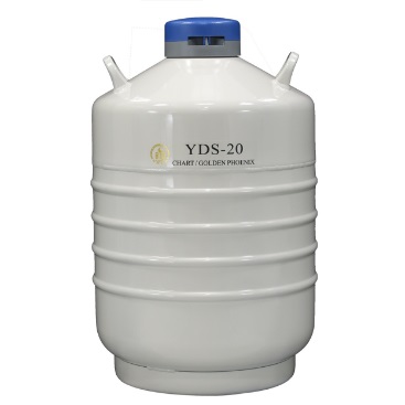 贮存型液氮生物容器 20L，口径50mm （不含蓝色锁盖）|YDS-20(含6个276mm高的圆形提筒)|金凤