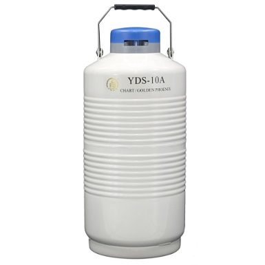贮存型液氮生物容器 10L，口径50mm （不含蓝色锁盖）|YDS-10A（含6个276mm高的圆形提筒）|