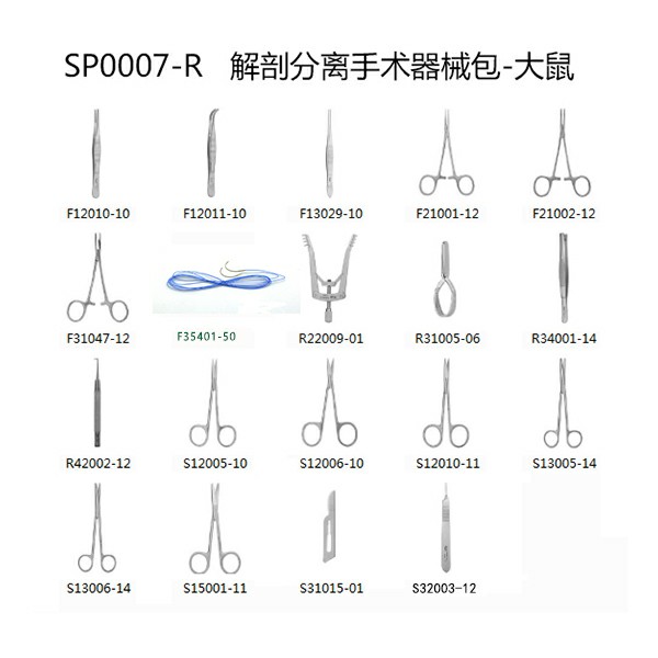 解剖分离器械包-大鼠 【仅限科研专用 用于动物实验】||瑞沃德