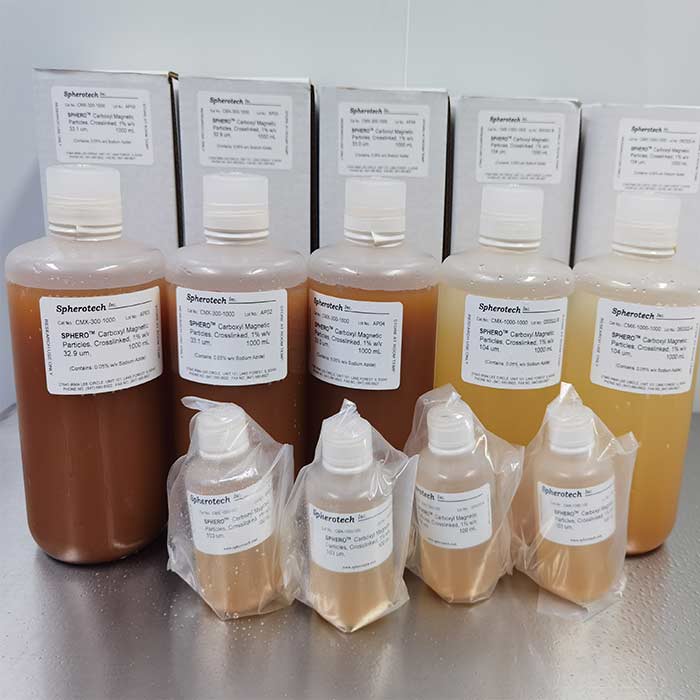 驴抗羊IgG包被磁珠Donkey anti-Gt IgG (H&L), Magnetic Particles, Crossadsorbed with Ck# GP, Sy, Hms, Hrs, Hu, Ms, Rb, Rat Sr Protein, 1%w/v, 4.0-5.0µm|Spherotech|10mL