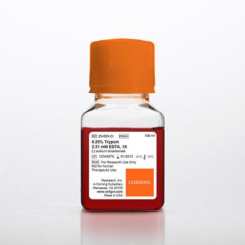 胰蛋白酶 (Trypsin EDTA) 1X，0.25% Trypsin/2.21 mM EDTA|Corning-Media|6×100 mL