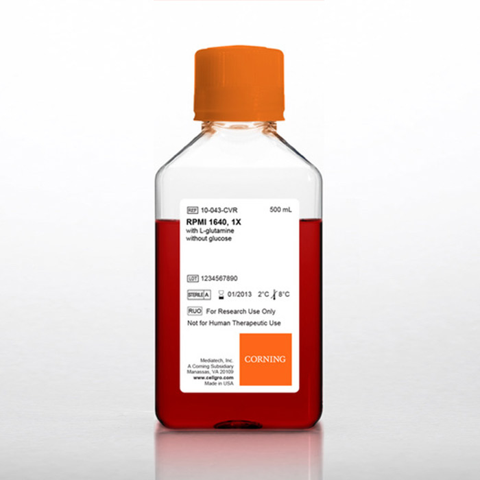 培养基RPMI 1640 [-] L-glutamine, phenol red|Corning-Media|500 mL