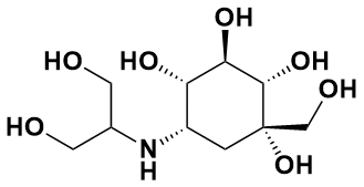 (1S,2S,3R,4S,5S)-5-((1,3-二羟丙基-2-基)氨基)-1-(羟甲基)环己烷-1,2,3,4-四醇|(1S,2S,3R,4S,5S)-5-((1,3-Dihydroxypropan-2-Yl)Amino)-1-(Hydroxymethyl)Cyclohexane-1,2,3,4-Tetraol|83480-29-9|源叶|5g