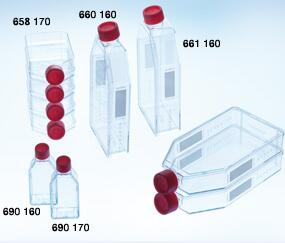 细胞培养瓶，50ml/25cm2，TC处理，红色标准盖，灭菌||Greiner/葛莱娜
