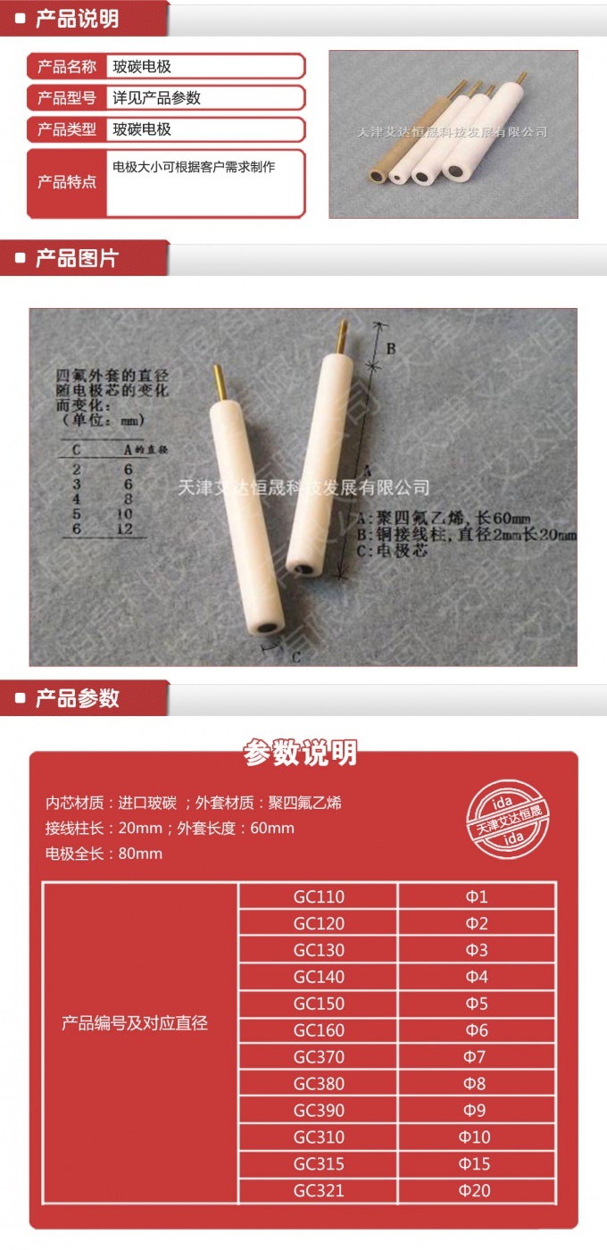 玻碳电极-天津艾达恒晟科技发展有限公司