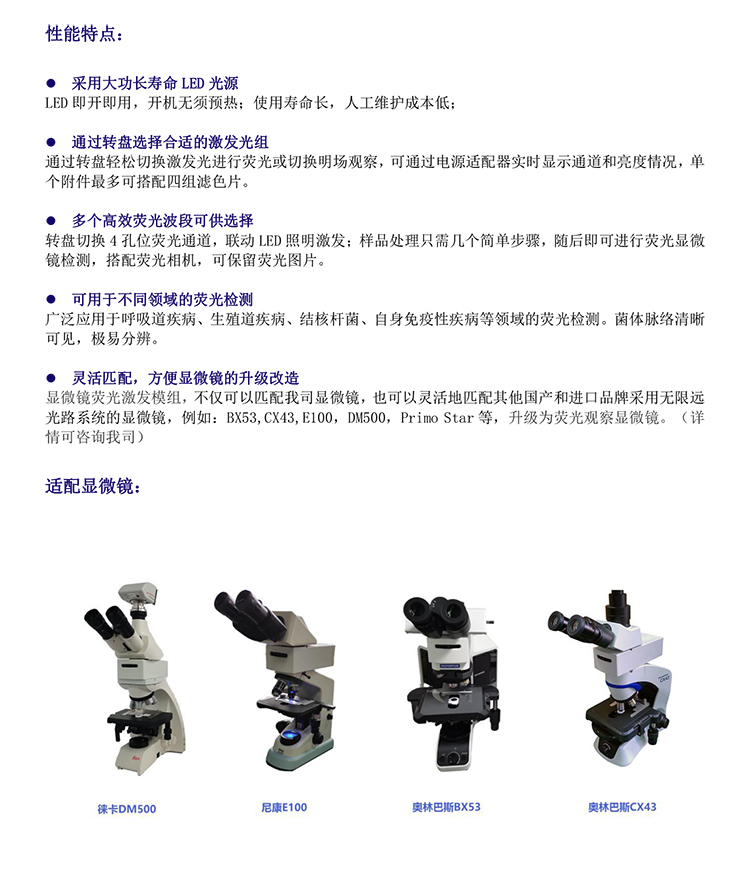 显微镜荧光模块-多色荧光模块-荧光模块公司-广州明慧