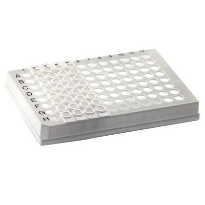 4titude 带8孔可拆卸管条的96孔PCR板 （8联排及支架）