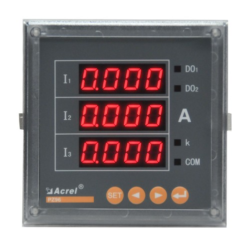 安科瑞PZ96-AI3/MC三相电流检测仪表 液晶显示 嵌入式安装带模拟量输出 485通讯